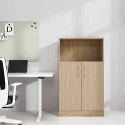 DPJ Workspace Büroschrank Modea - Mit Türen, 1 offenes Regalfach
