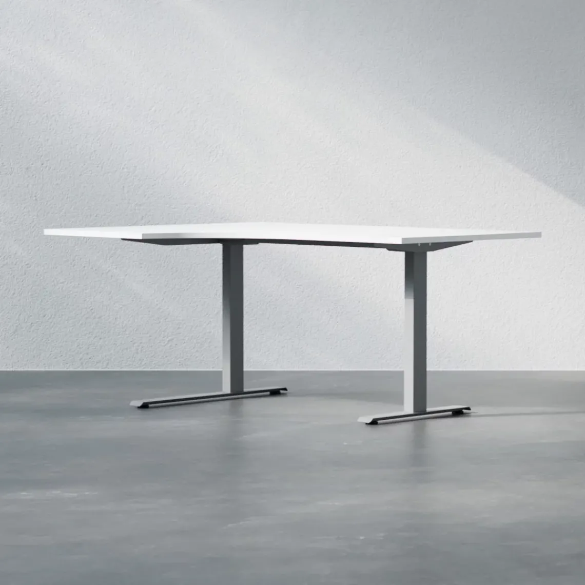 DPJ Workspace Fester Schreibtisch mit geschwungener Platte