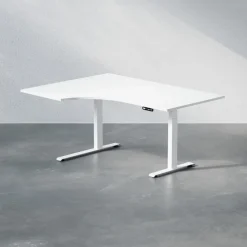 DPJ Workspace Höhenverstellbarer Schreibtisch mit geschwungener Platte - Premium