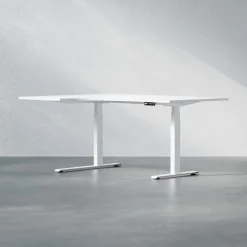 DPJ Workspace Höhenverstellbarer Schreibtisch mit geschwungener Platte - Premium