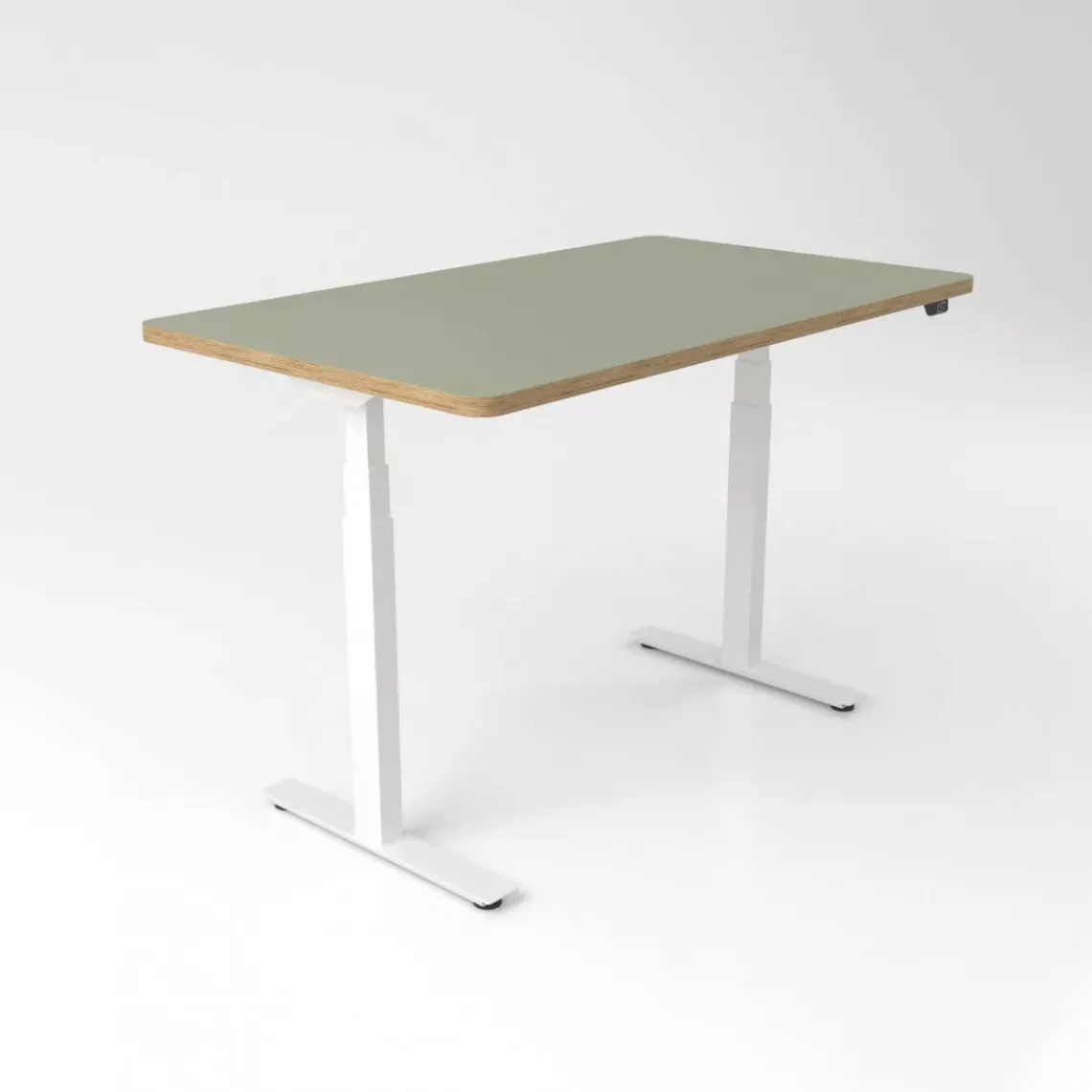 DPJ Workspace Höhenverstellbarer Schreibtisch Premium Plus - Linoleum, 120x70 cm