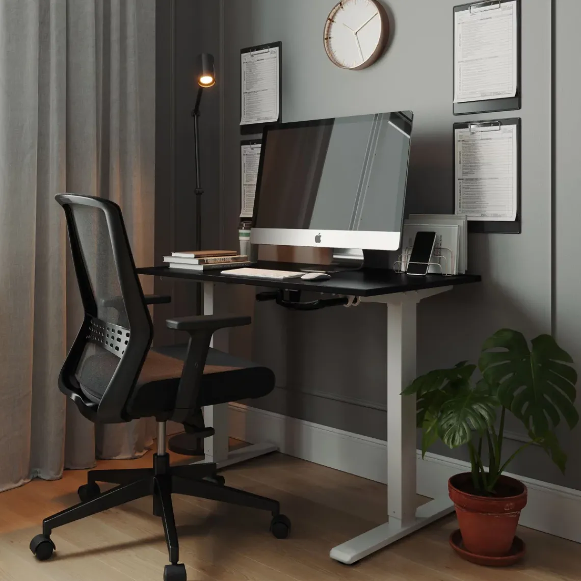 DPJ Workspace Höhenverstellbares Schreibtischgestell ECO - Mit Kurbel