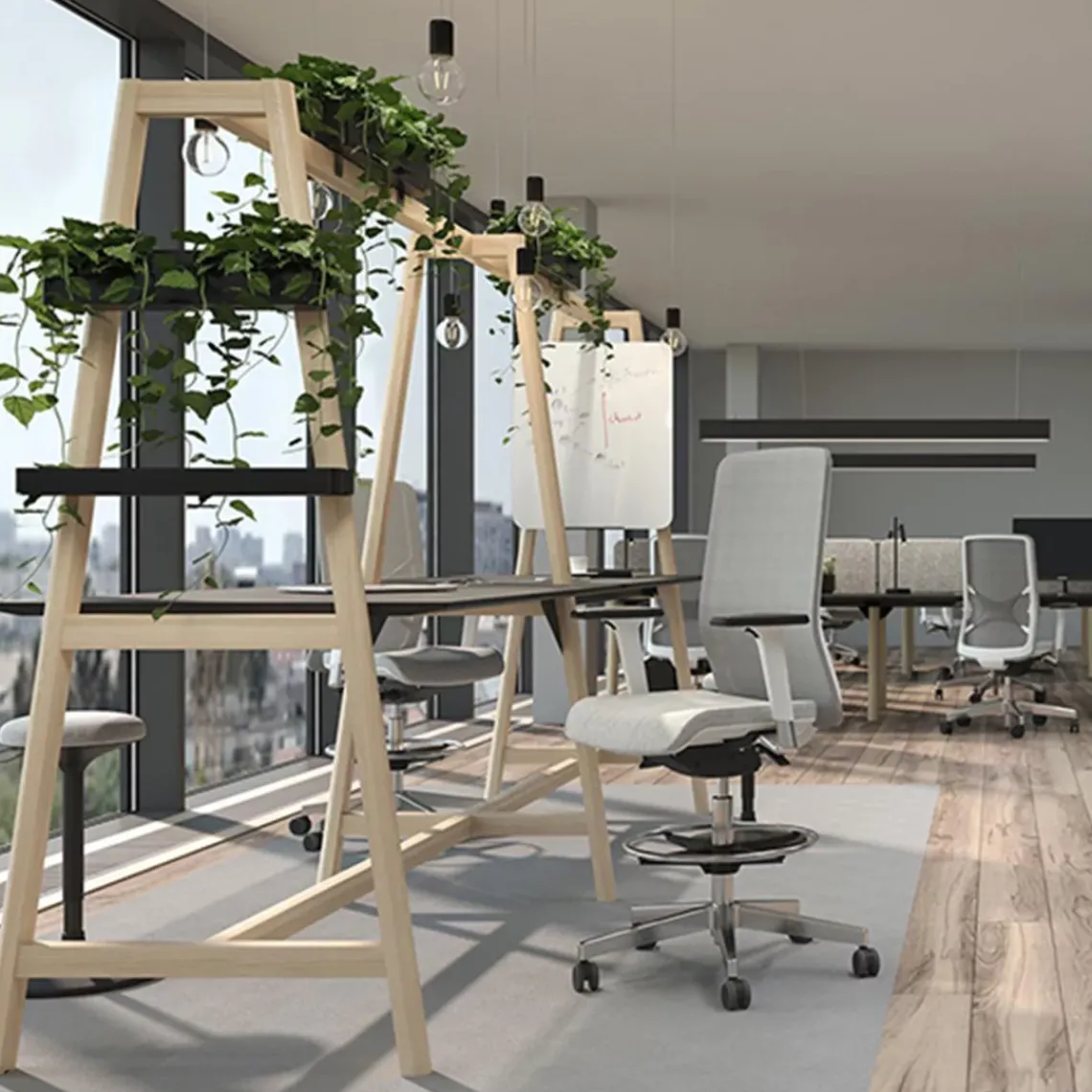 DPJ Workspace Hoher Projekttisch Nova Wood - HPL