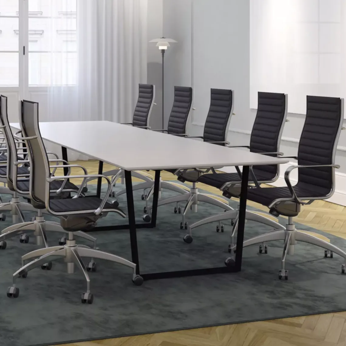DPJ Workspace Konferenztisch SET 4-14 Personen - Framie + Origami IN mit hoher Rückenlehne