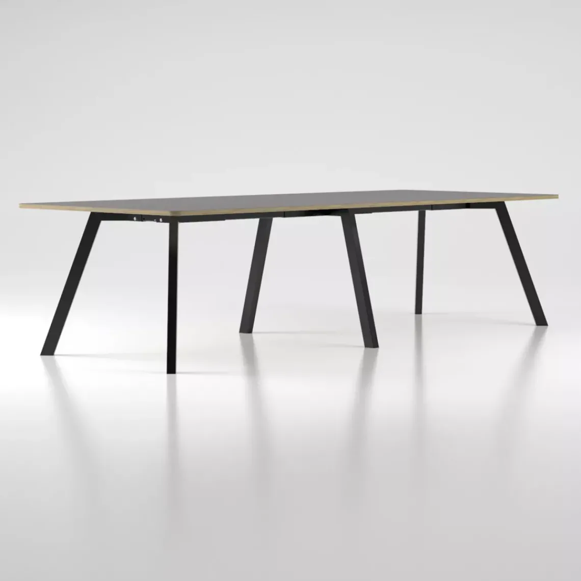 DPJ Workspace Konferenztisch/Projekttisch Viggo Linoleum - 90 cm hoch
