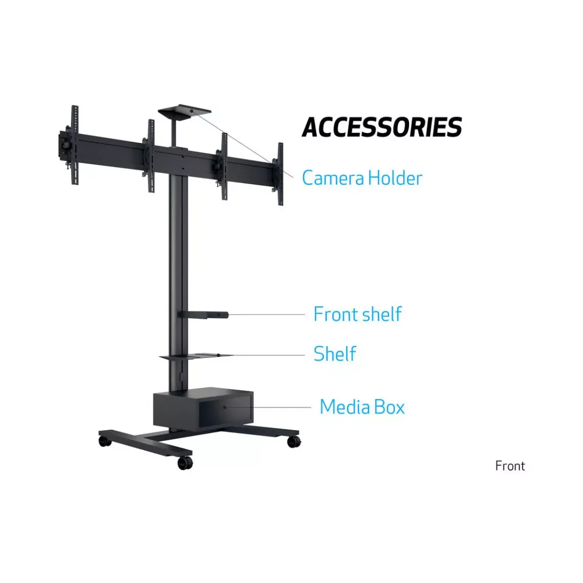 DPJ Workspace M Public Display Stand 180 HD Dual Black