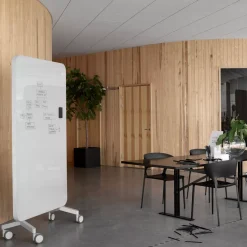 DPJ Workspace Mobile Glastafel Mood Fabric - Schallabsorbierende Rückseite