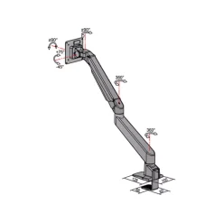 DPJ Workspace Monitorarm Gas Lift - Single