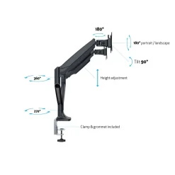 DPJ Workspace Monitorarm Gas Spring - Dual, Deskmount