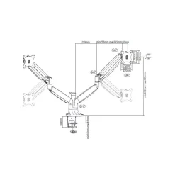DPJ Workspace Monitorarm Gas Spring - Dual, Deskmount