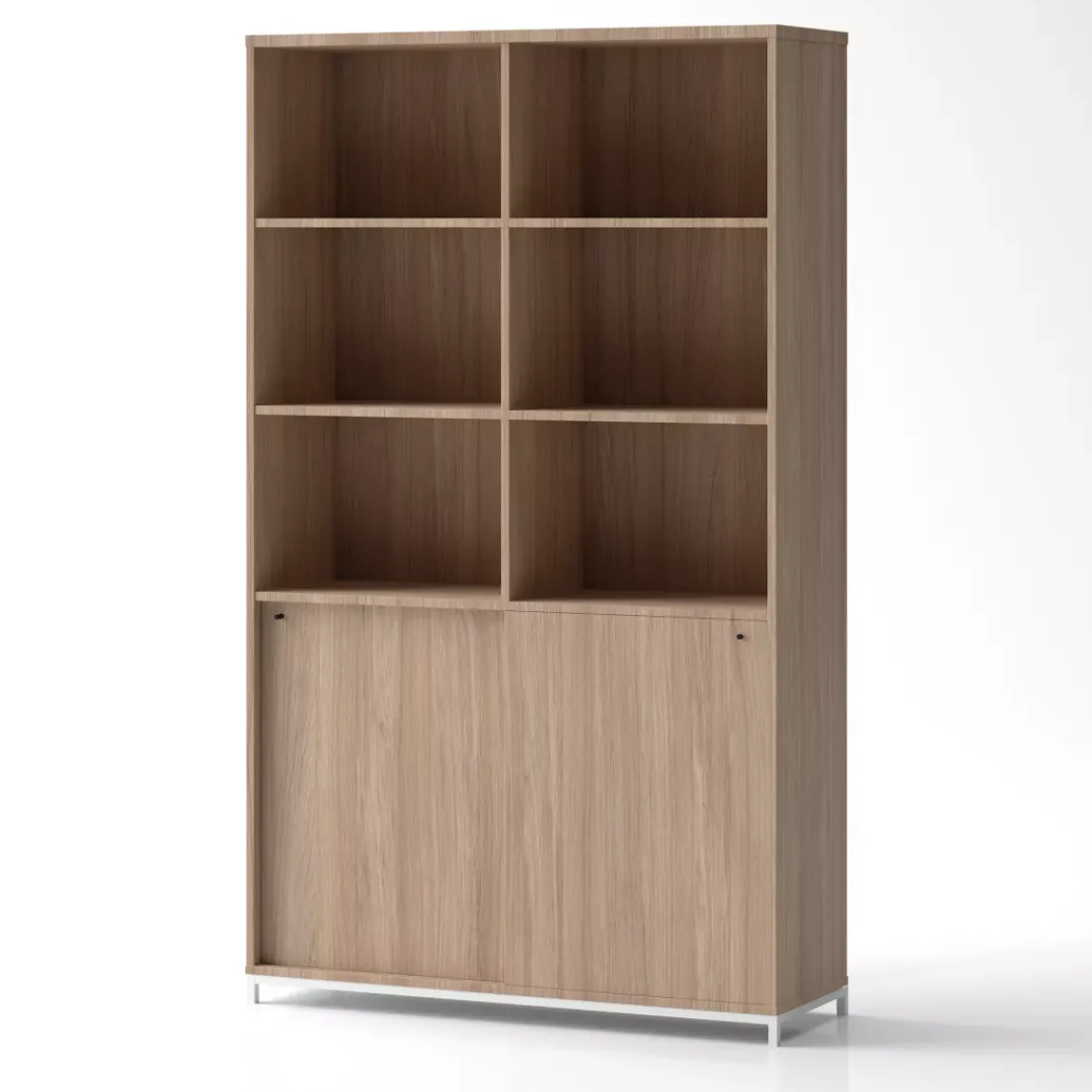 DPJ Workspace Schrank Crito extra breit - Mit Schiebetüren, 6 offene Fächer