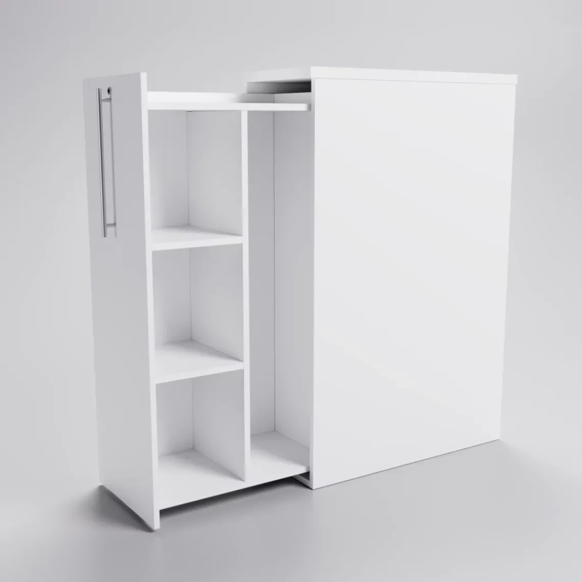 DPJ Workspace Seitenschrank Tower - 3+1 Regalböden, Links