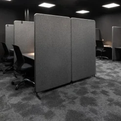 DPJ Workspace Stellwand Softline 30 - Komplettpaket mit schwarzen Standfüßen