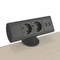 DPJ Workspace Tischsteckdose Axessline Desk - 2 Steckdosen, 2 USB-A