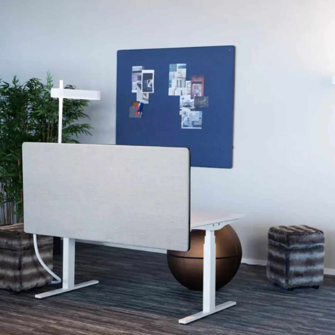 DPJ Workspace Tischtrennwand ScreenIT A30 - Mit Ziernaht, 80 cm hoch