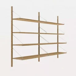 DPJ Workspace Wandregal Shelf Library Double Section - In Eiche