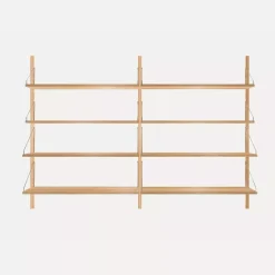 DPJ Workspace Wandregal Shelf Library Double Section - In Eiche