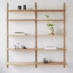 DPJ Workspace Wandregal Shelf Library Double Section - In Eiche