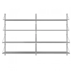 DPJ Workspace Wandregal Shelf Library Double Section - In Edelstahl
